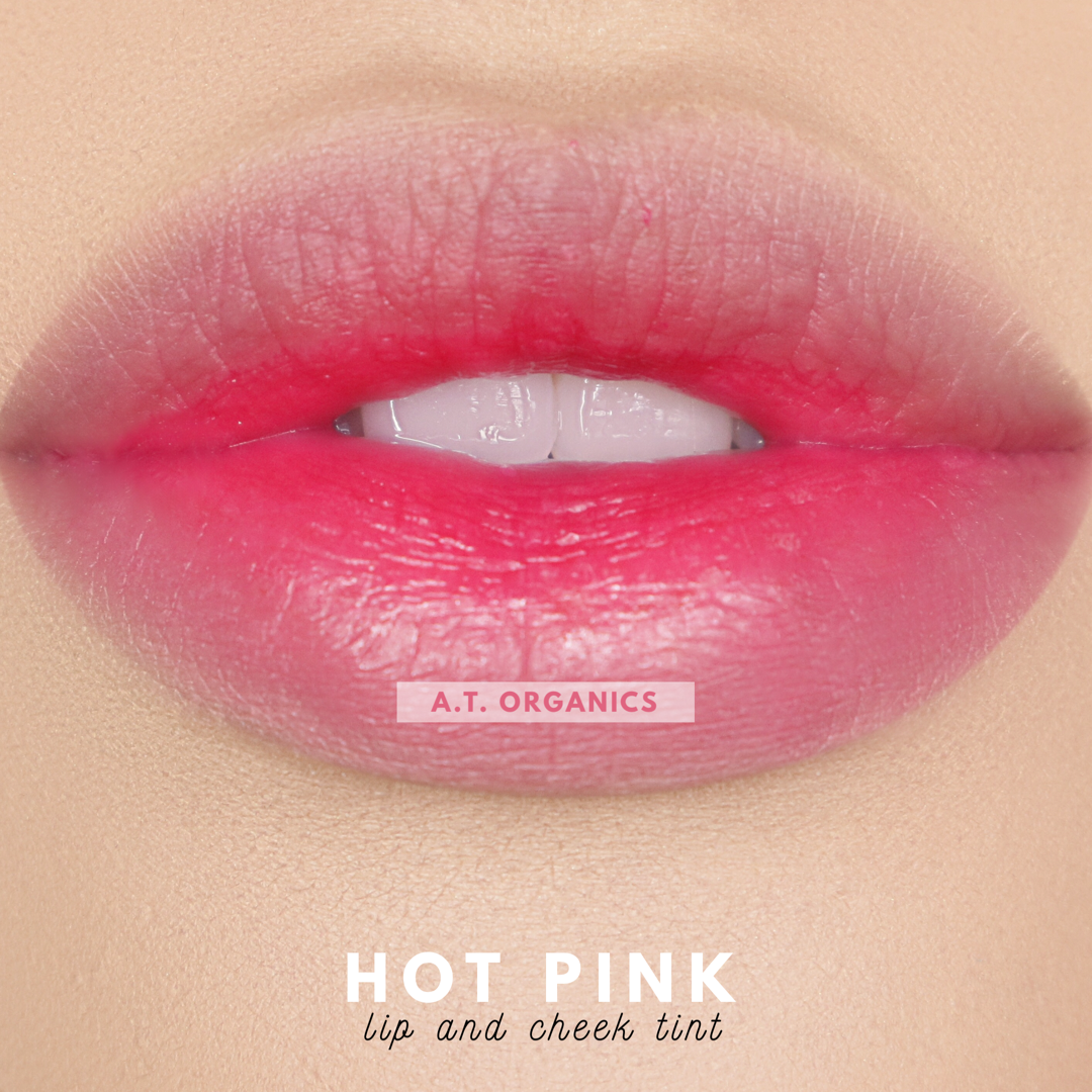 A.T. Organics Hot Pink Tint | Multi-Use Lip & Cheek Stain, Trusted Since 2016