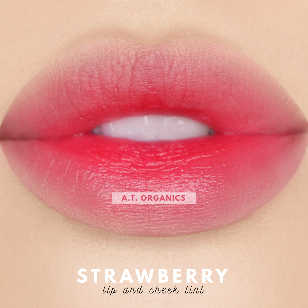 A.T. Organics Strawberry Tint | Multi-Use Lip & Cheek Stain, Trusted Since 2016