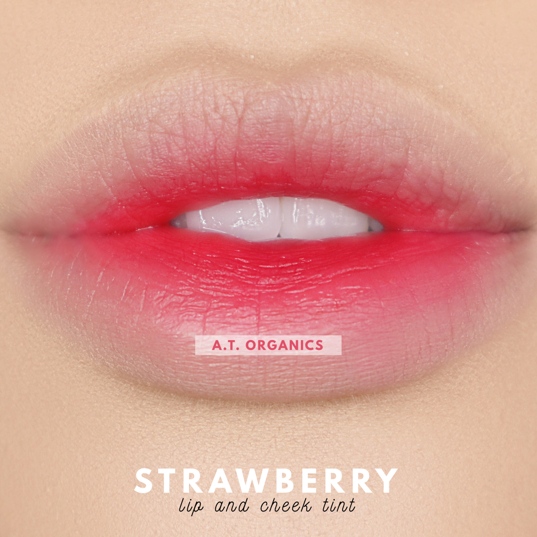 A.T. Organics Strawberry Tint | Multi-Use Lip & Cheek Stain, Trusted Since 2016