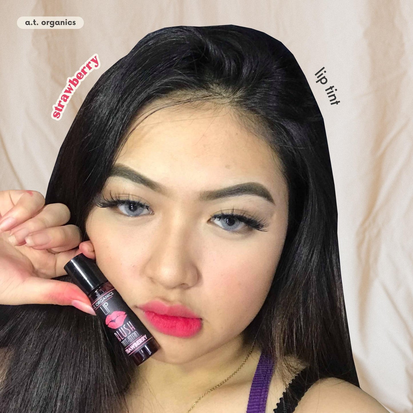 A.T. Organics Strawberry Tint | Multi-Use Lip & Cheek Stain, Trusted Since 2016