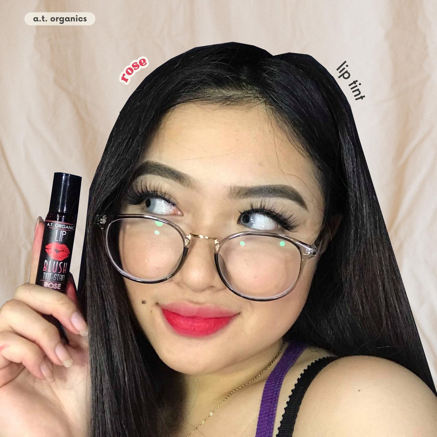 A.T. Organics Rose Tint | Multi-Use Lip & Cheek Stain, Trusted Since 2016